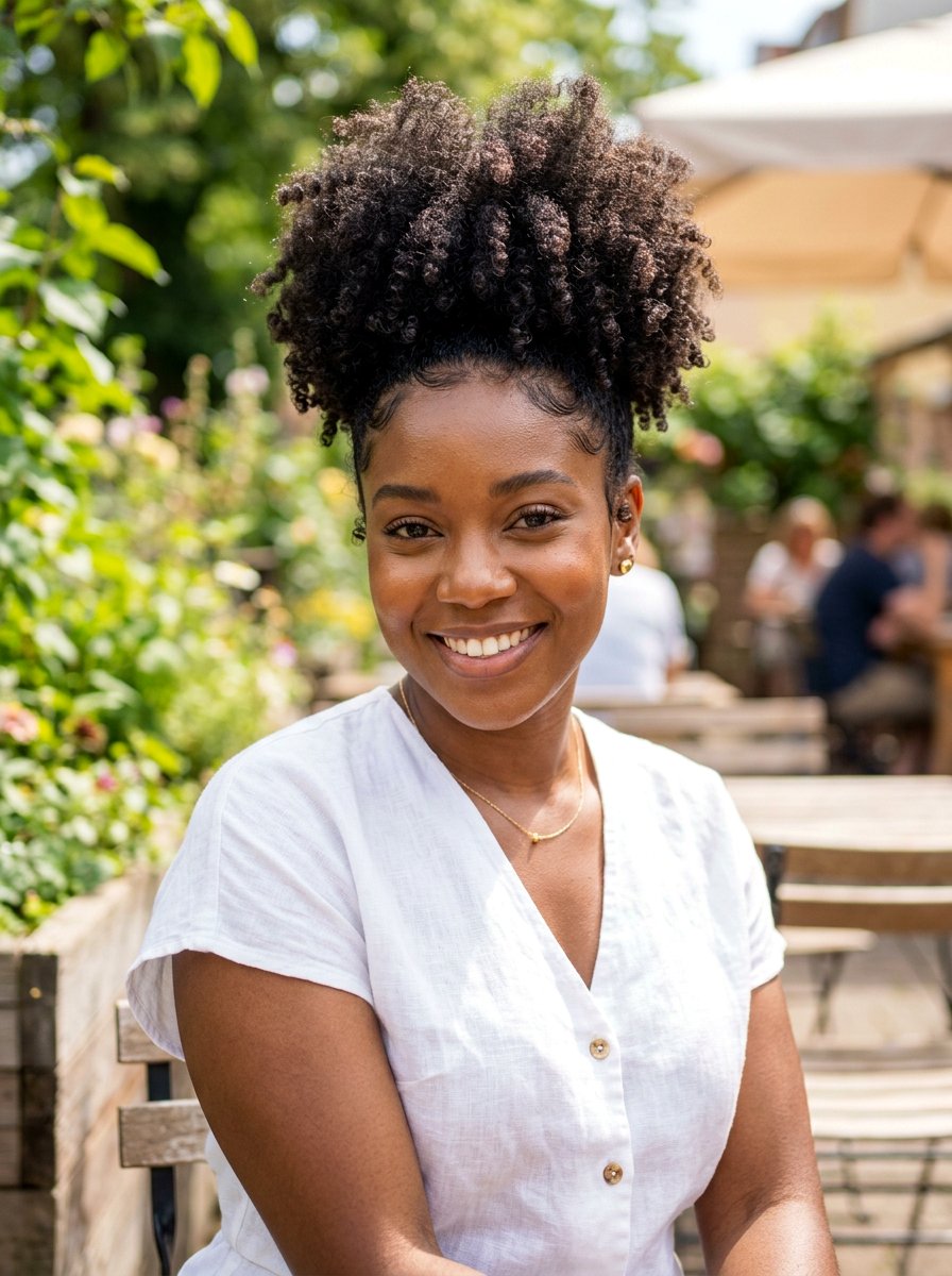 Afro Puff Updo For Heat - 20 hot weather hairstyles for women - 20 hot weather hairstyles for women