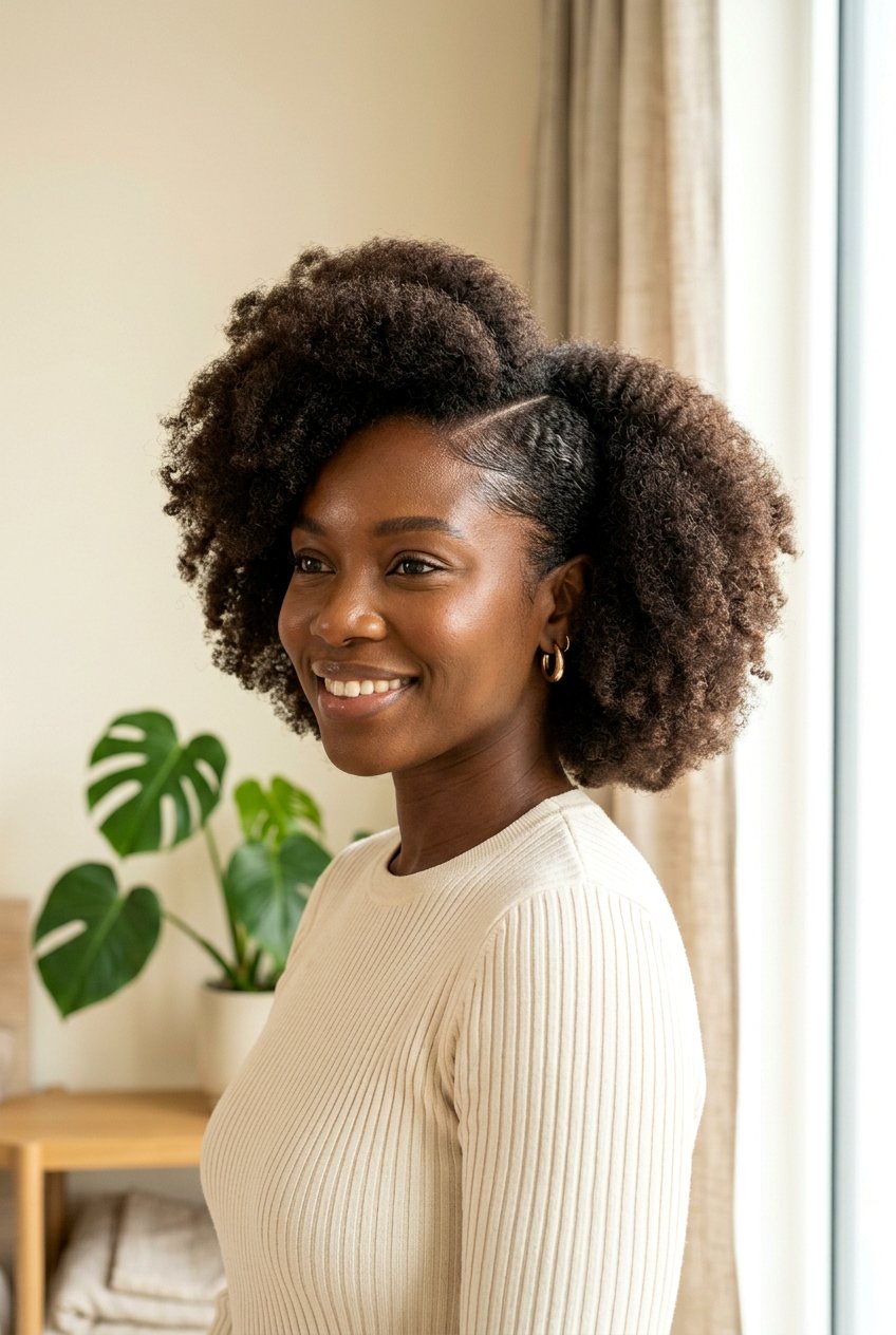 Afro Side Part Puff - 20 natural hair side part puff - 20 natural hair side part puff