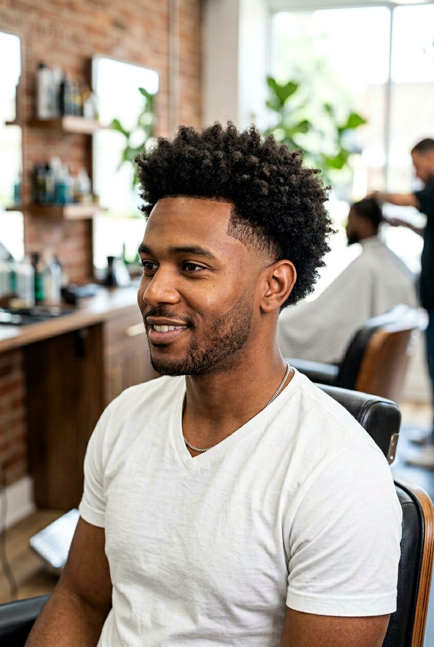 Afro Taper Burst Fade - 20 afro burst fade haircut men - 20 afro burst fade haircut men