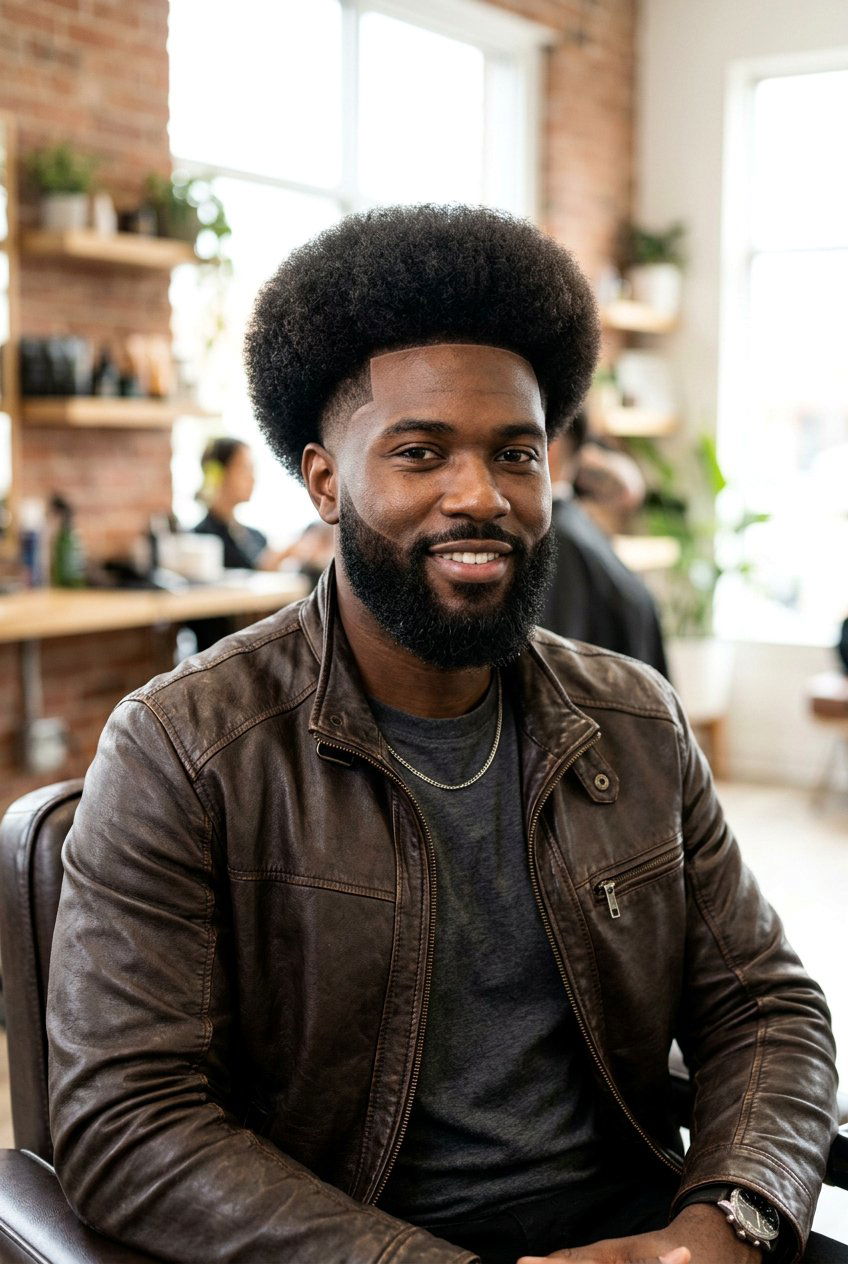 Afro Taper With Line Up And Beard - 20 afro taper with line up - 20 afro taper with line up