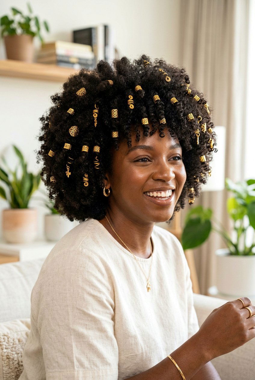 Afro with accessories - 20 afro hairstyles for women - 20 afro hairstyles for women