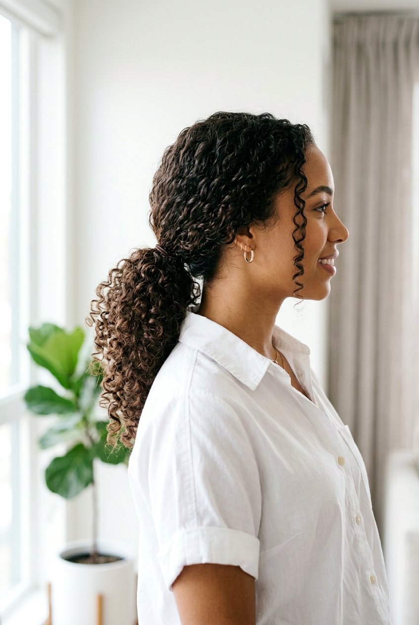 Air Dry Curly Low Ponytail - 20 air dry hairstyles for curly hair - 20 air dry hairstyles for curly hair