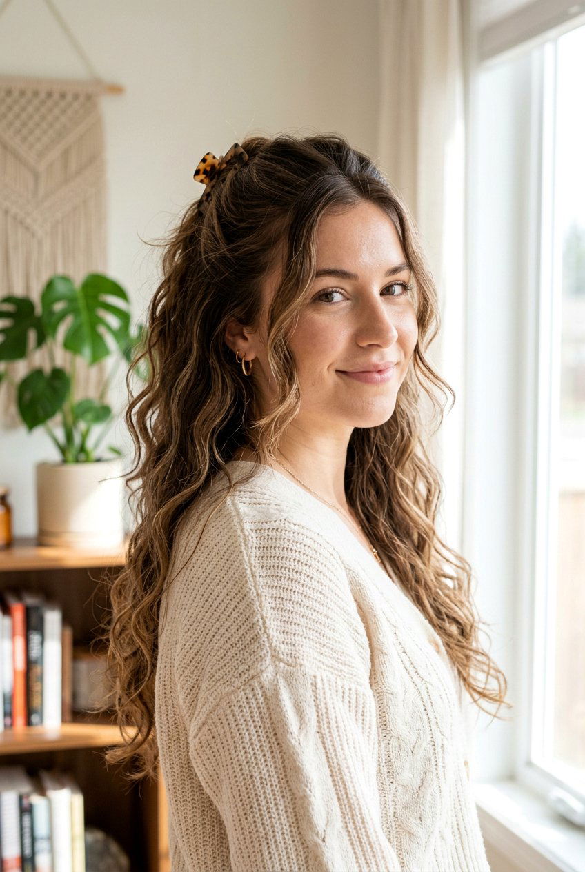 Air Dry Wavy Hair Half Up - 20 air dry hairstyles for wavy hair - 20 air dry hairstyles for wavy hair