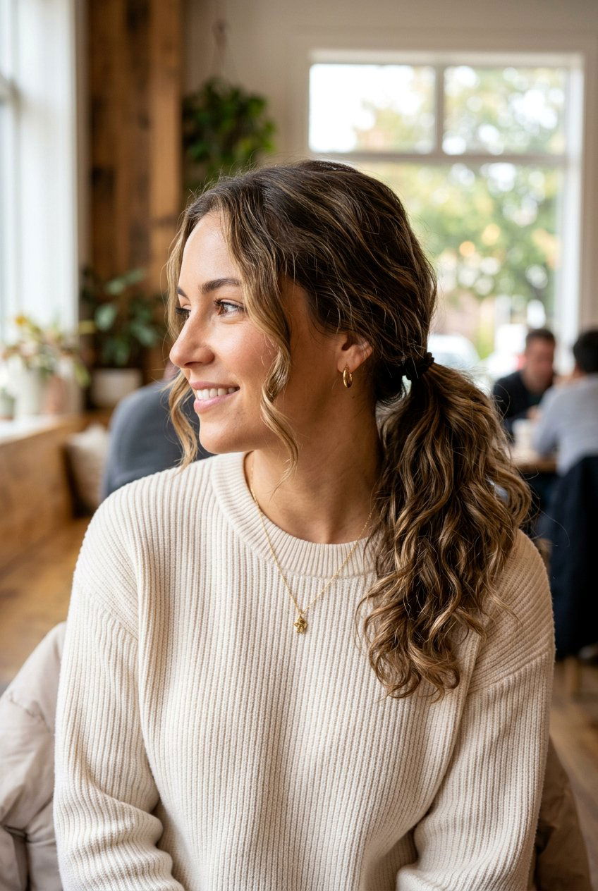 Air Dry Wavy Hair Low Ponytail - 20 air dry hairstyles for wavy hair - 20 air dry hairstyles for wavy hair