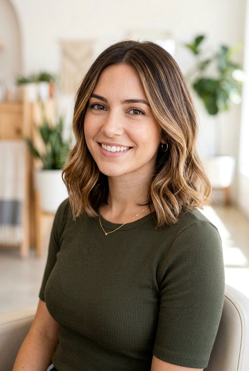 Almond Brunette Balayage Lob Haircut - 20 almond brunette balayage - 20 almond brunette balayage