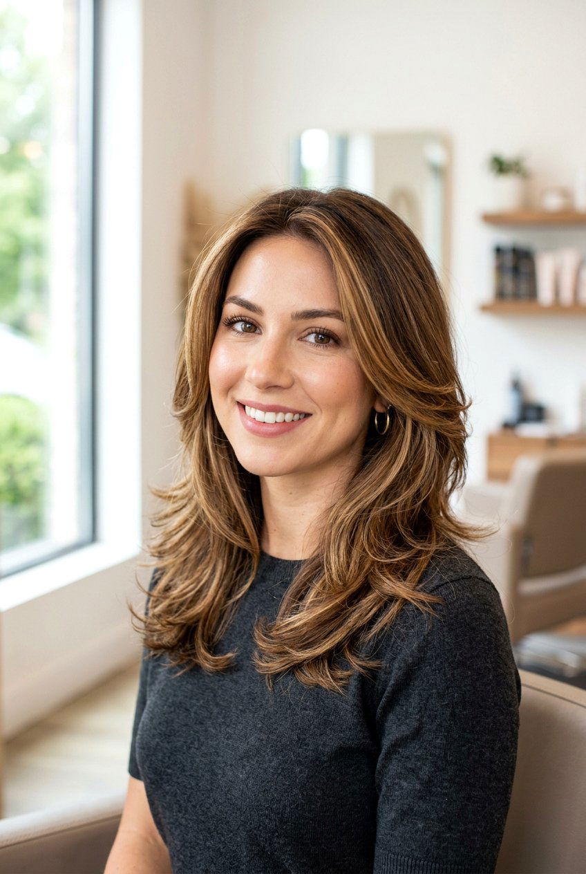 Almond Brunette Balayage With Layers And Volume - 20 almond brunette balayage - 20 almond brunette balayage