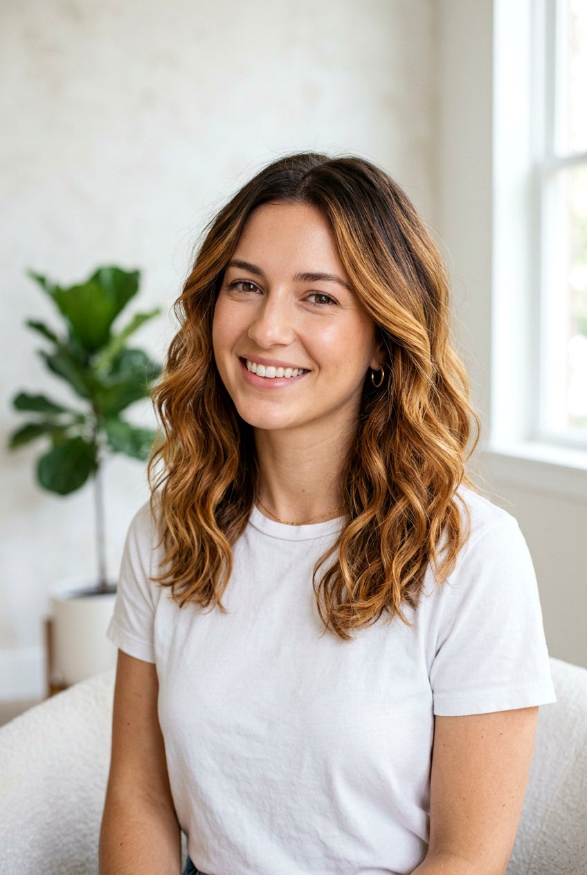 Amber Balayage On Wavy Hair - 20 amber balayage hair - 20 amber balayage hair