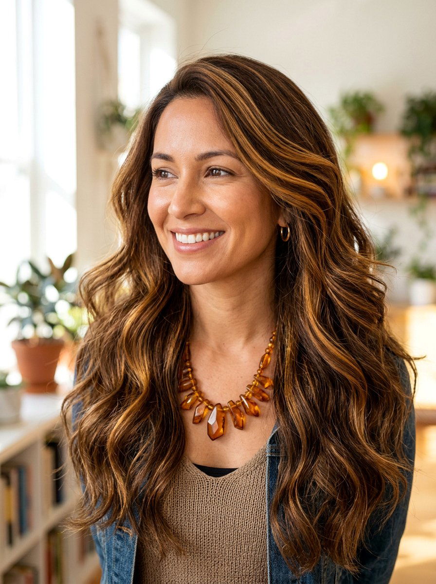 Amber Caramel Brown Highlights - 20 warm caramel brown hair color - 20 warm caramel brown hair color