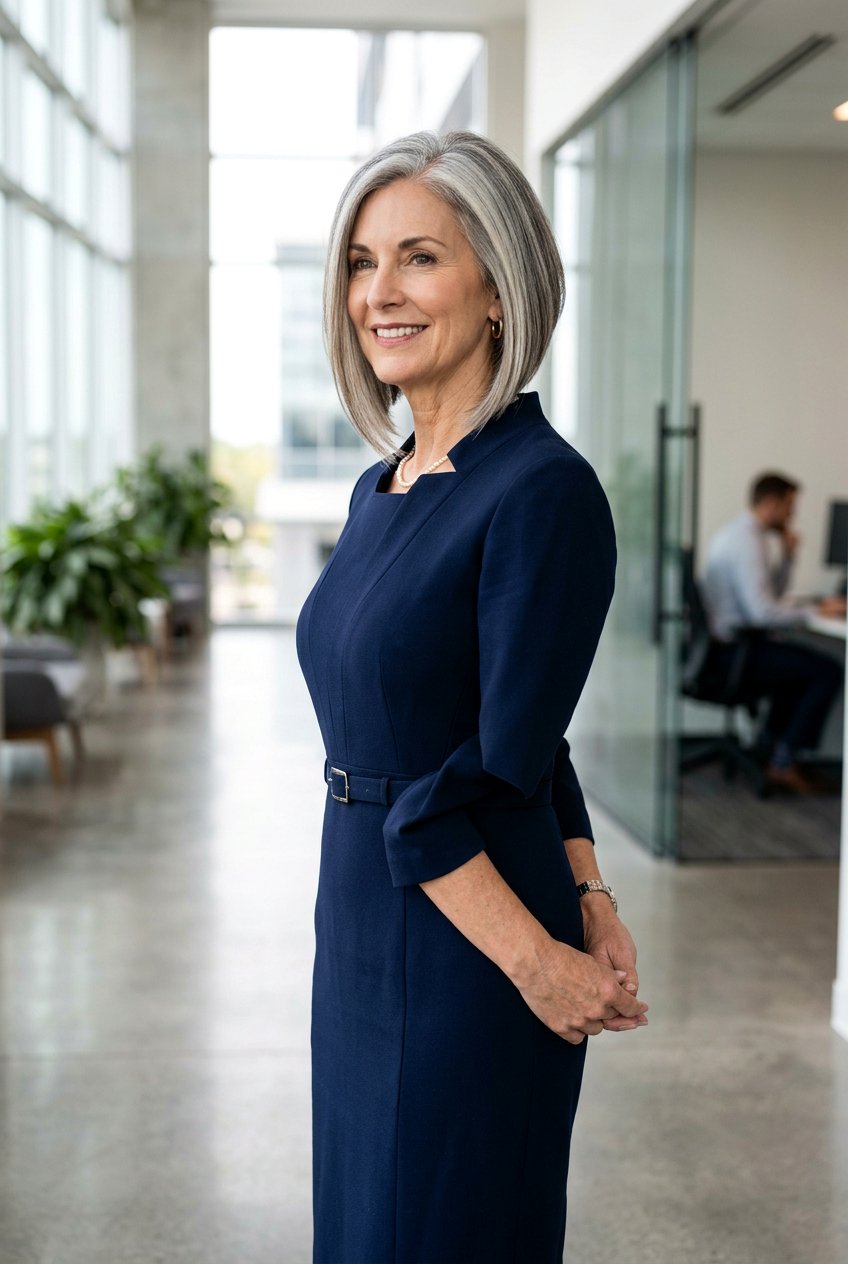 Angled Bob - 20 business hairstyle for women over 50 - 20 business hairstyle for women over 50