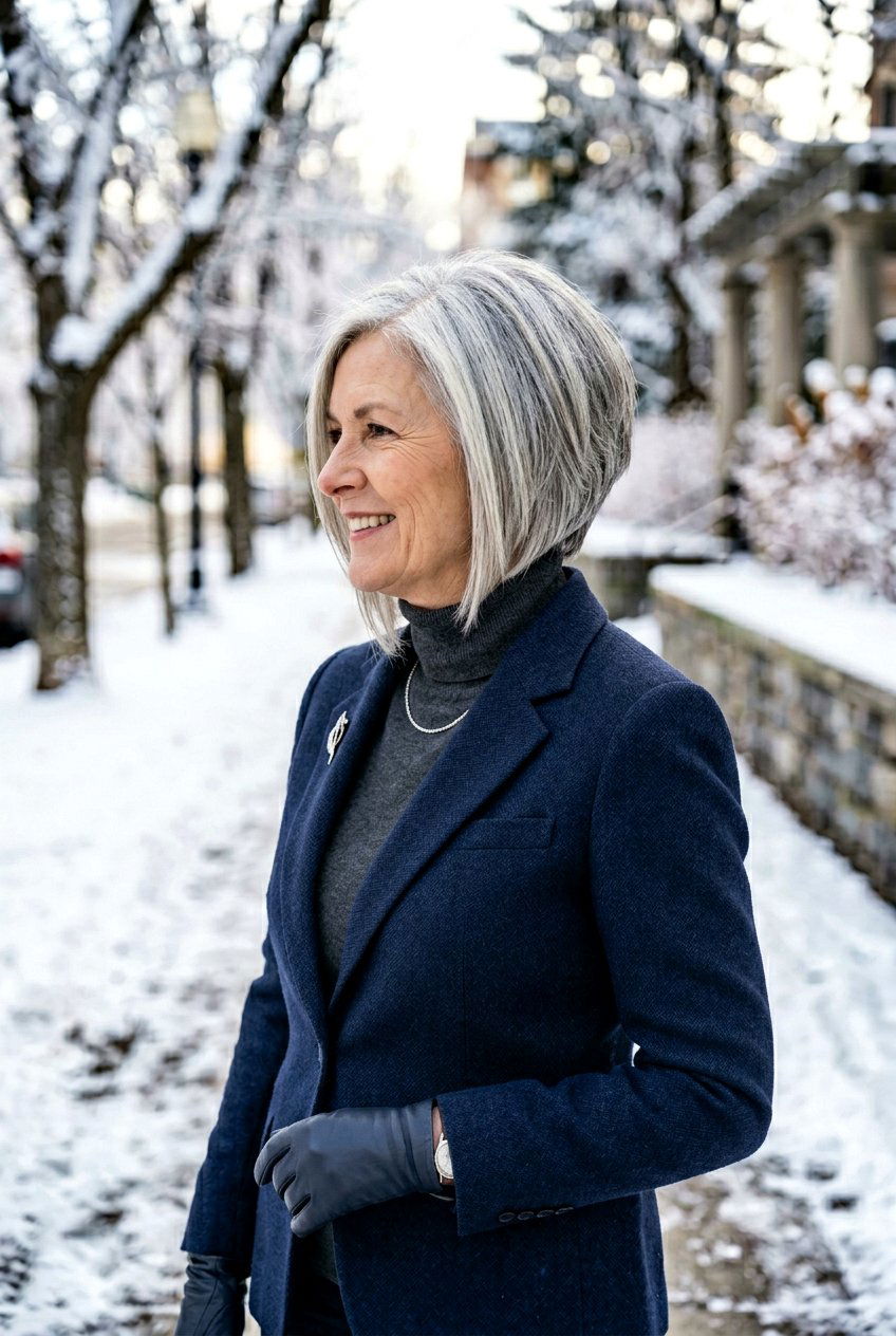 Angled Bob - 20 bouncy hairstyle for mature women - 20 bouncy hairstyle for mature women