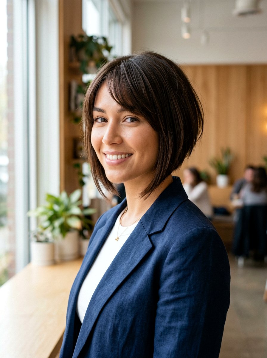 Angled Bob - 20 flattering haircut for oblong face women - 20 flattering haircut for oblong face women