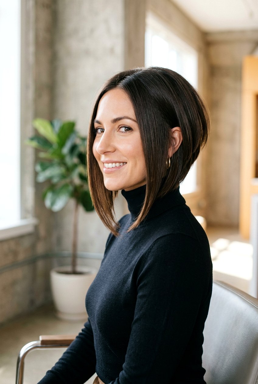 Angled Bob Haircut - 20 bouncy hairstyle for fine hair women - 20 bouncy hairstyle for fine hair women