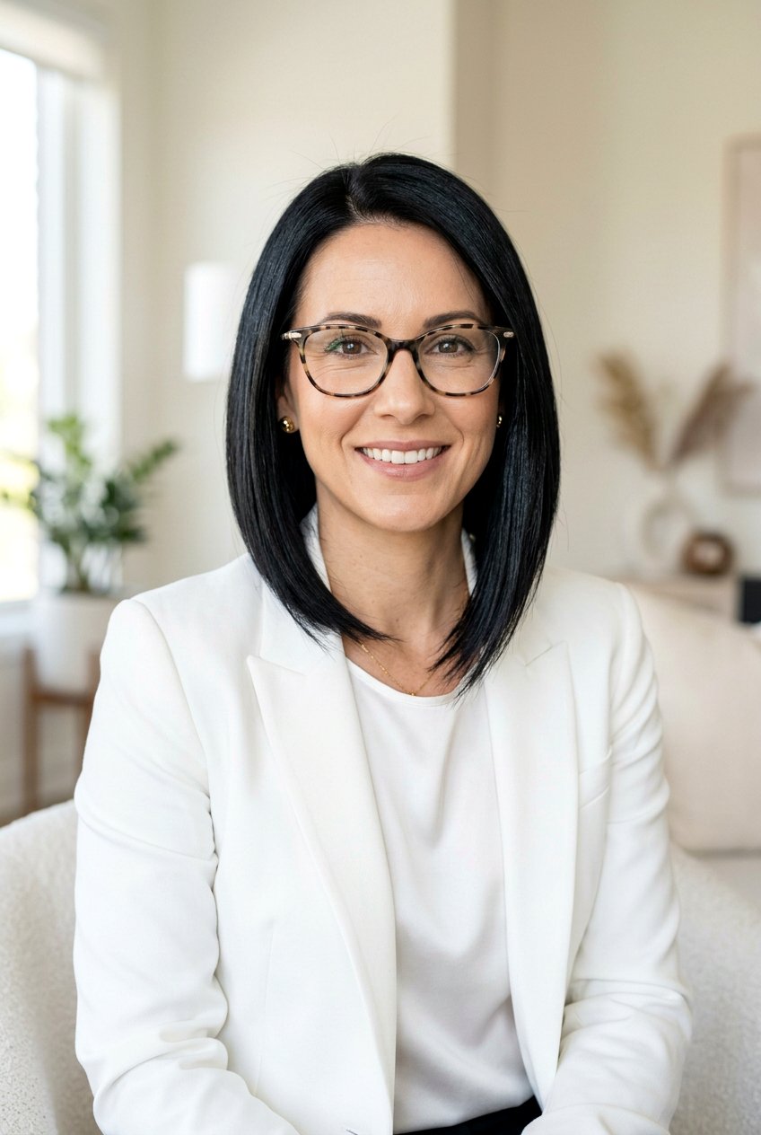 Angled Bob Haircut - 20 hairstyles for women with glasses over 50 - 20 hairstyles for women with glasses over 50