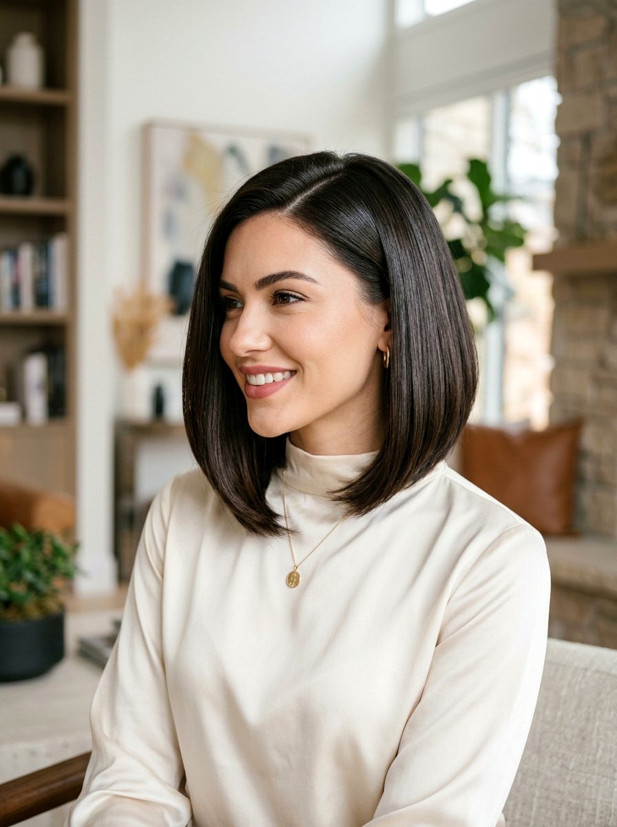 Angled Glossy Blowout Bob - 20 glossy blowout bob for mature women - 20 glossy blowout bob for mature women