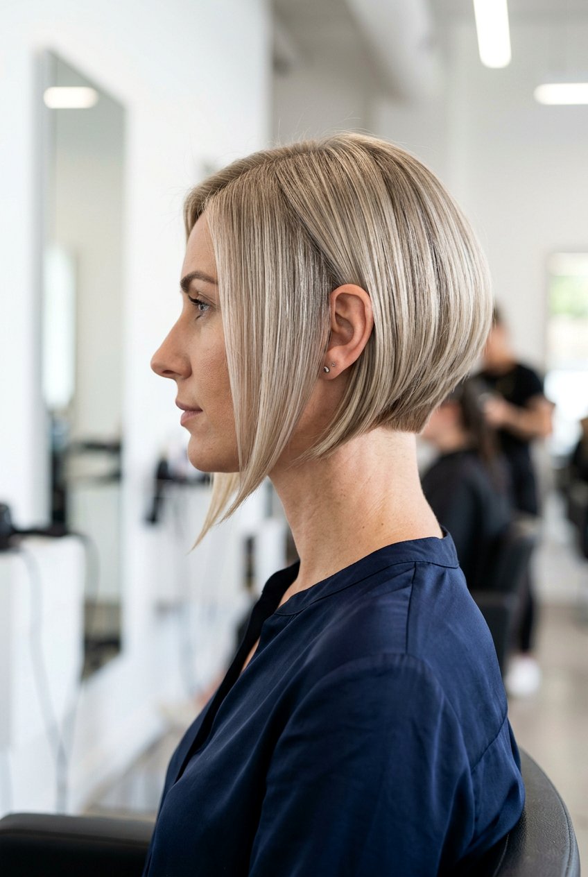 Angled Inverted Bob - 20 hairstyles for square faces - 20 hairstyles for square faces