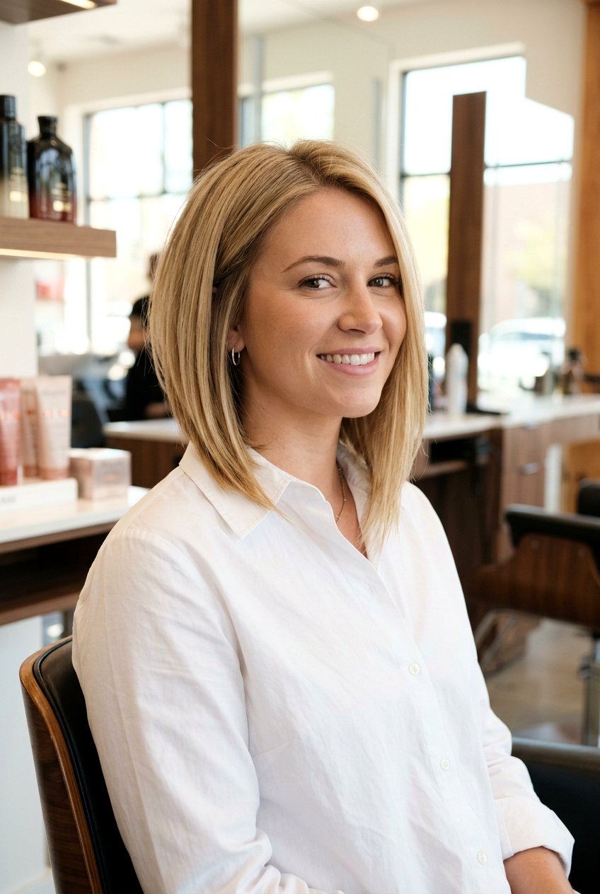 Angled Layered Bob - 20 sleek office bob with layers - 20 sleek office bob with layers