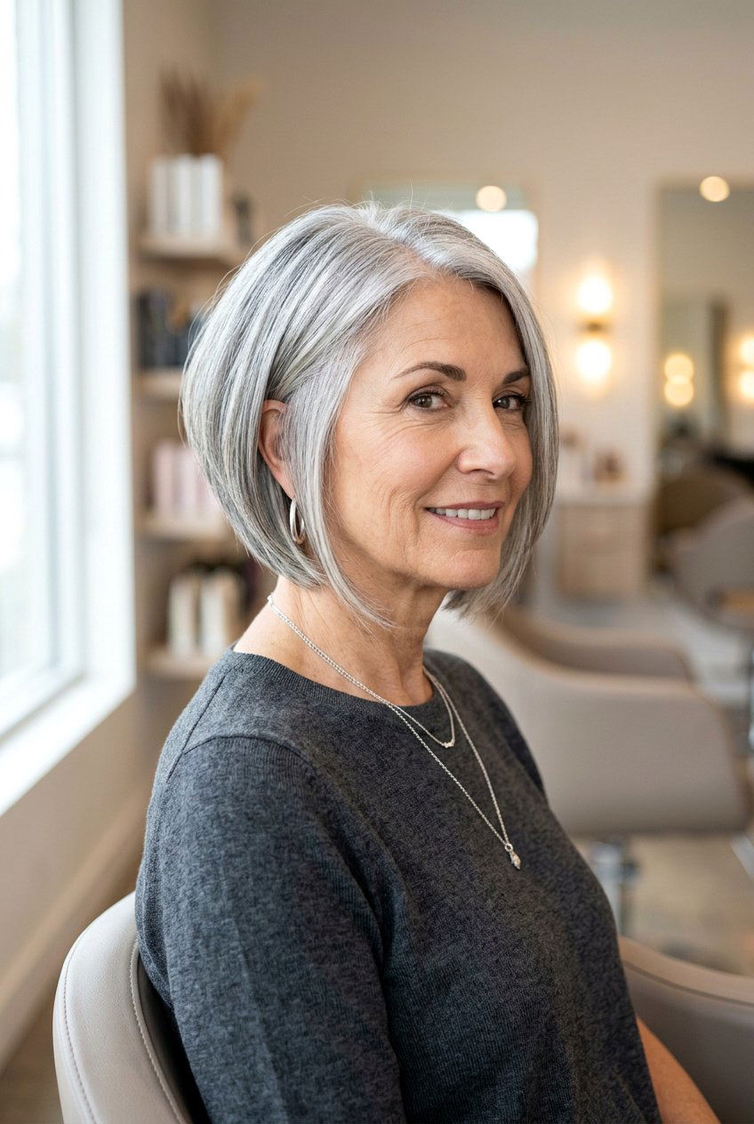 Angled Layered Bob - 20 low maintenance layered bob for mature women - 20 low maintenance layered bob for mature women