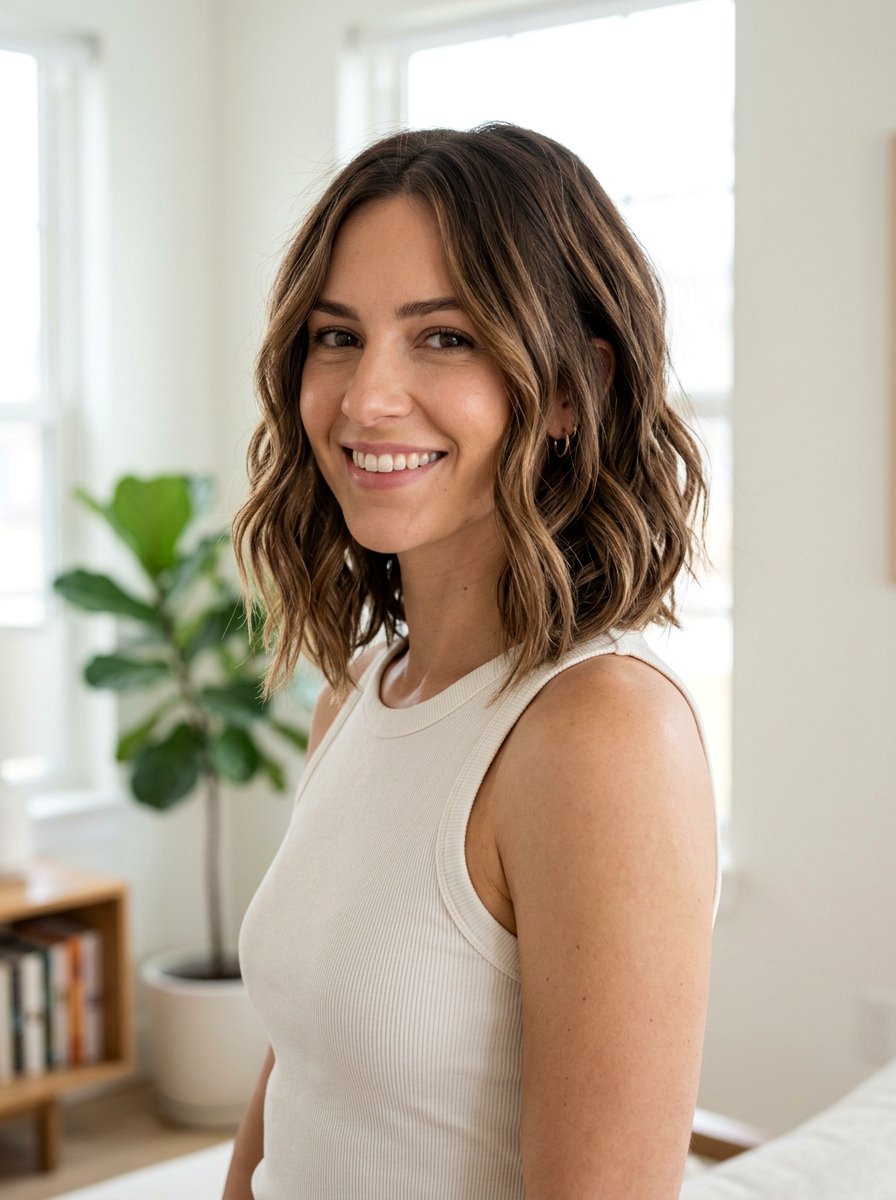 20 Best Shoulder Length Wavy Haircut for Fine Hair Looks