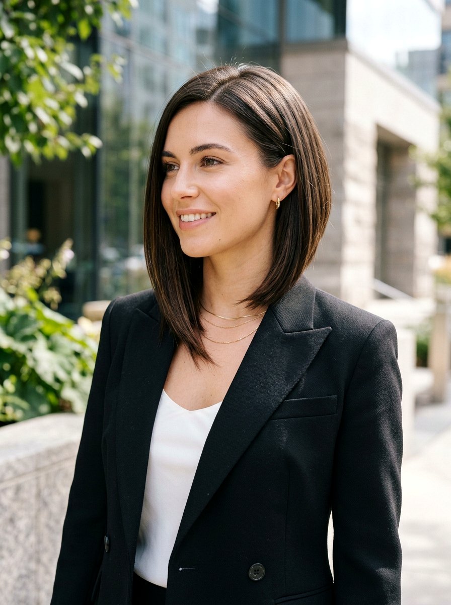 Angled Shoulder Length Bob - 20 classy shoulder length haircut ideas - 20 classy shoulder length haircut ideas