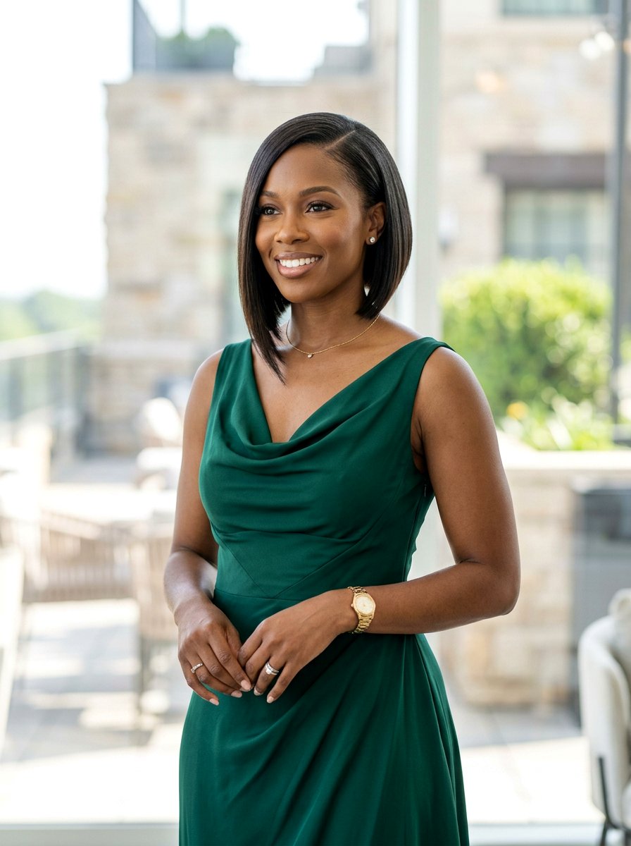 Angled Silk Press Bob - 20 silk press bob for fine hair - 20 silk press bob for fine hair