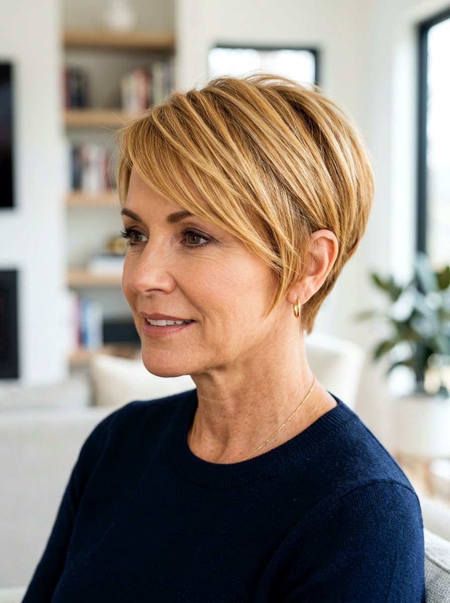Angled Straight Pixie - 20 straight haircut for women over 50 - 20 straight haircut for women over 50