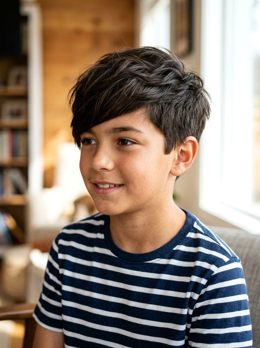 Angled Textured Fringe For Boys - 20 textured fringe haircut for boys - 20 textured fringe haircut for boys