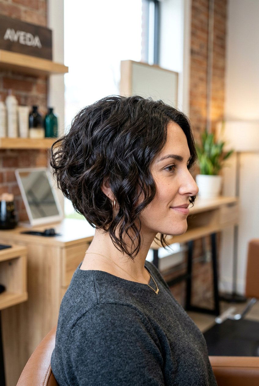 Angled curly bob - 20 curly bob hairstyles - 20 curly bob hairstyles