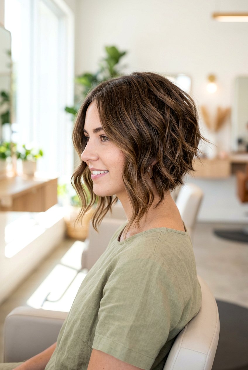 Angled wavy bob - 20 short wavy hairstyles - 20 short wavy hairstyles