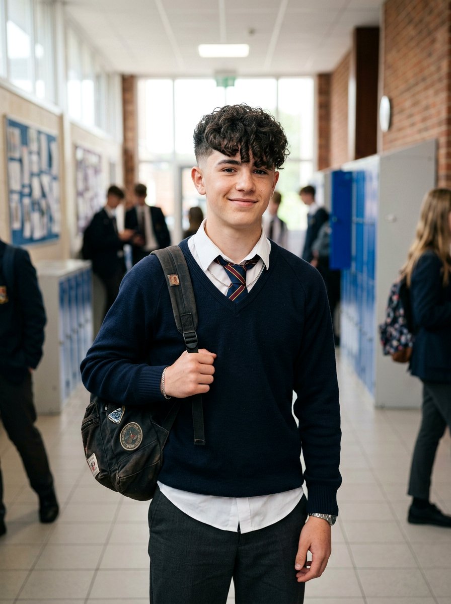 Angular Fringe With Curls - 20 school haircut for teenage boys with curls - 20 school haircut for teenage boys with curls