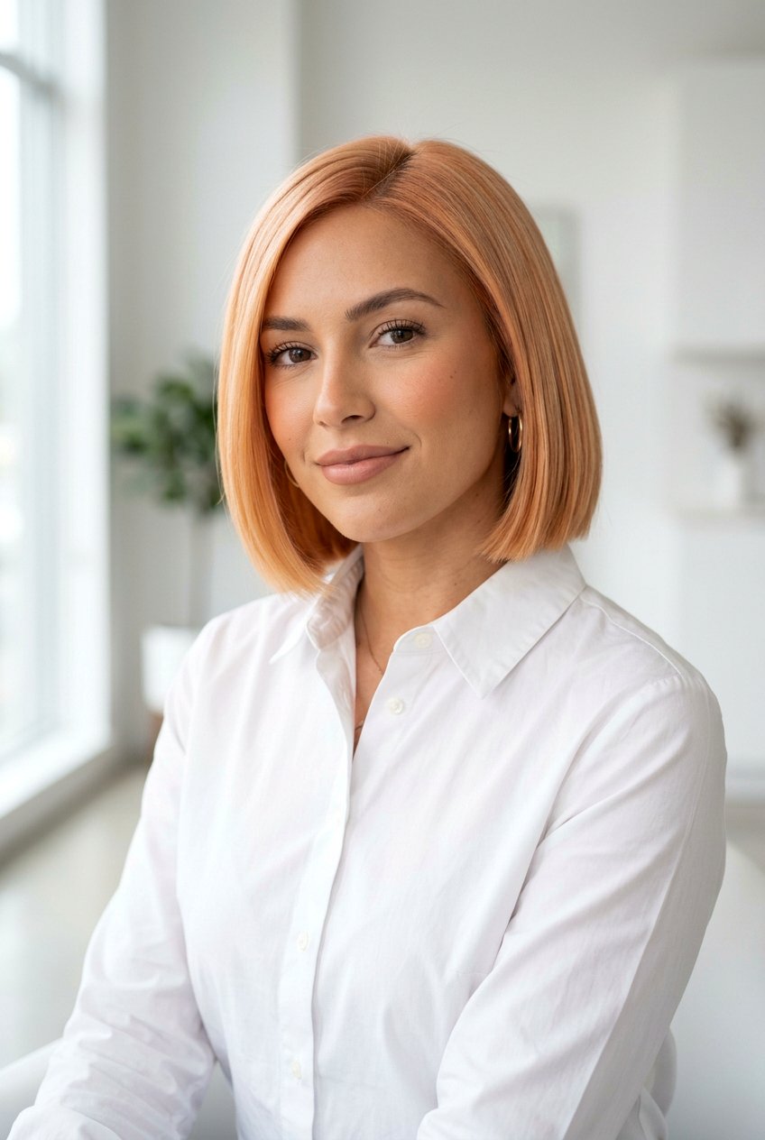 Apricot Blonde On Short Bob - 20 apricot blonde hair color - 20 apricot blonde hair color