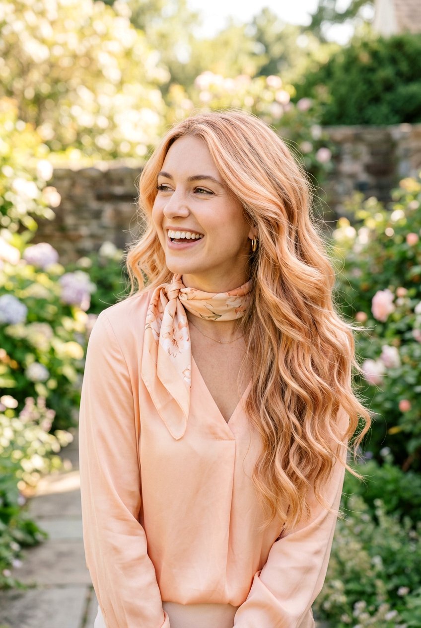 Apricot Blonde Warm Ribbons - 20 delicate blonde ribbons for mature hair - 20 delicate blonde ribbons for mature hair