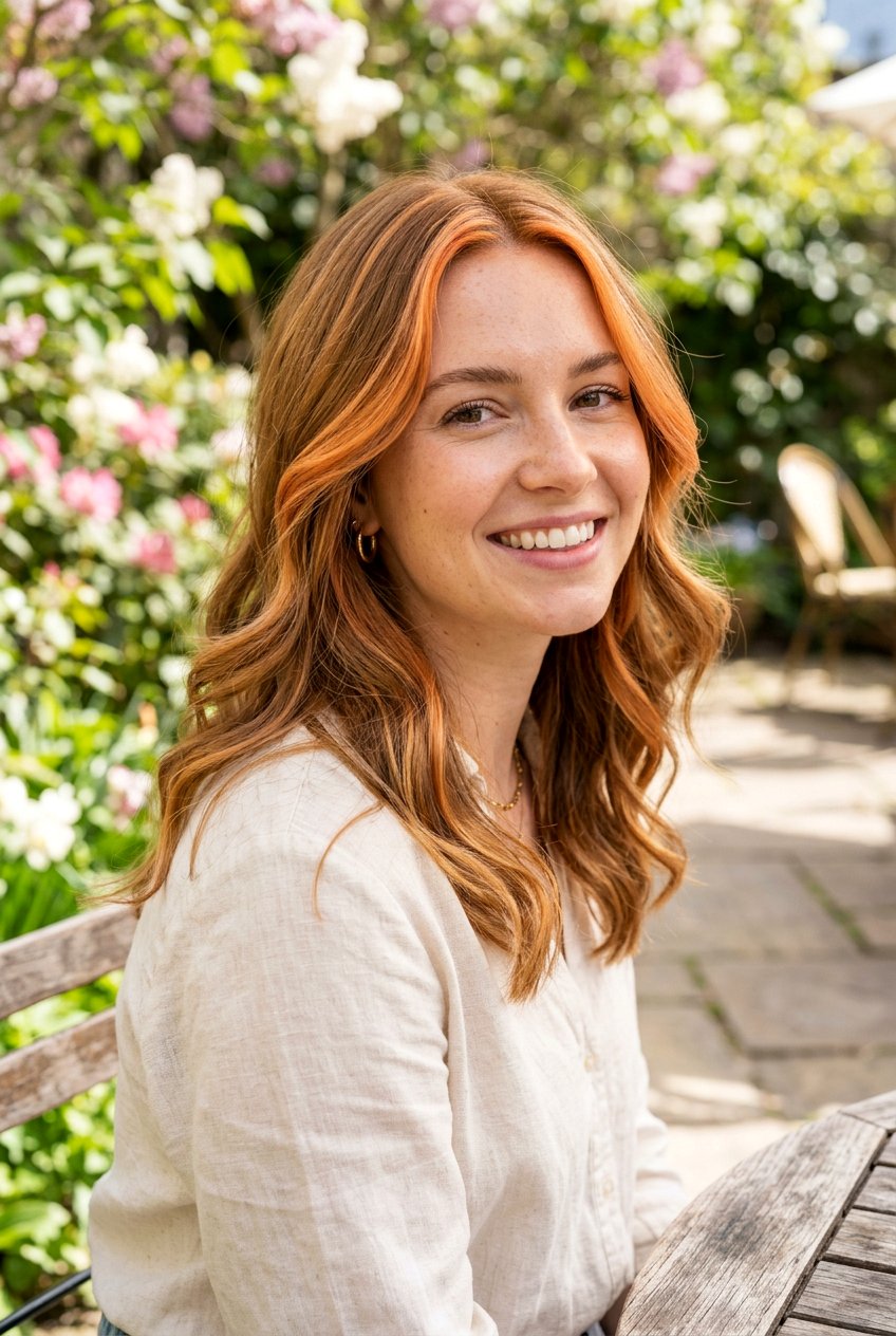 Apricot Copper Hair with Face Framing Pieces - 20 apricot copper hair - 20 apricot copper hair
