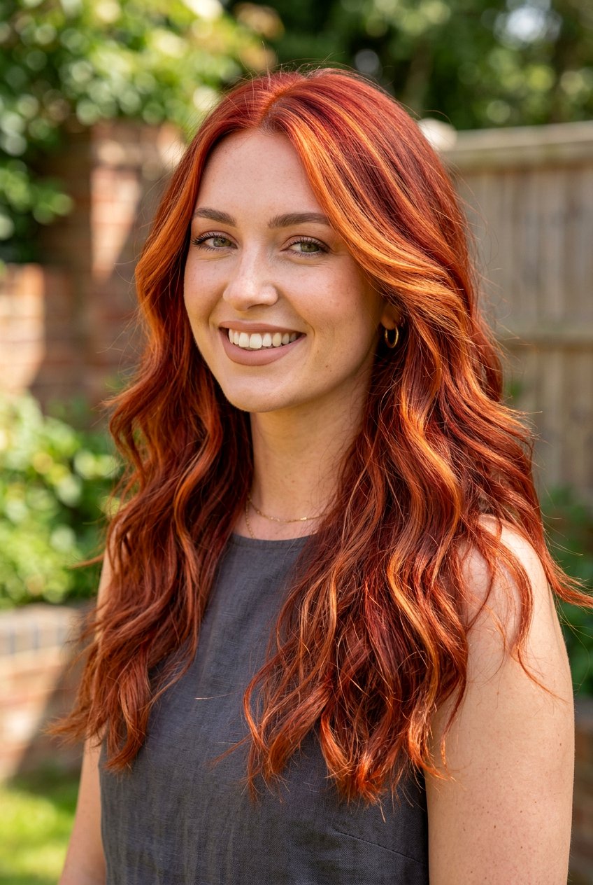 Apricot Copper Highlights on Red Hair - 20 apricot copper hair - 20 apricot copper hair