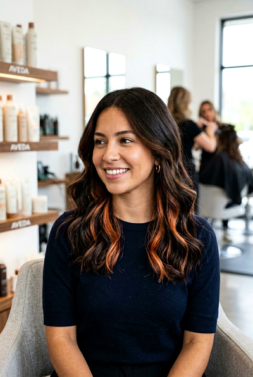 Apricot Copper Peekaboo Highlights - 20 apricot copper hair - 20 apricot copper hair