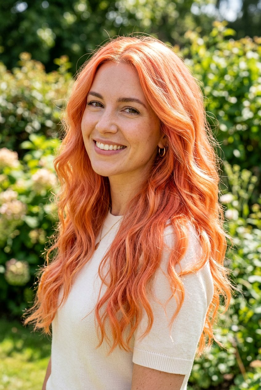 Apricot Coral Hair - 20 coral hair color ideas - 20 coral hair color ideas