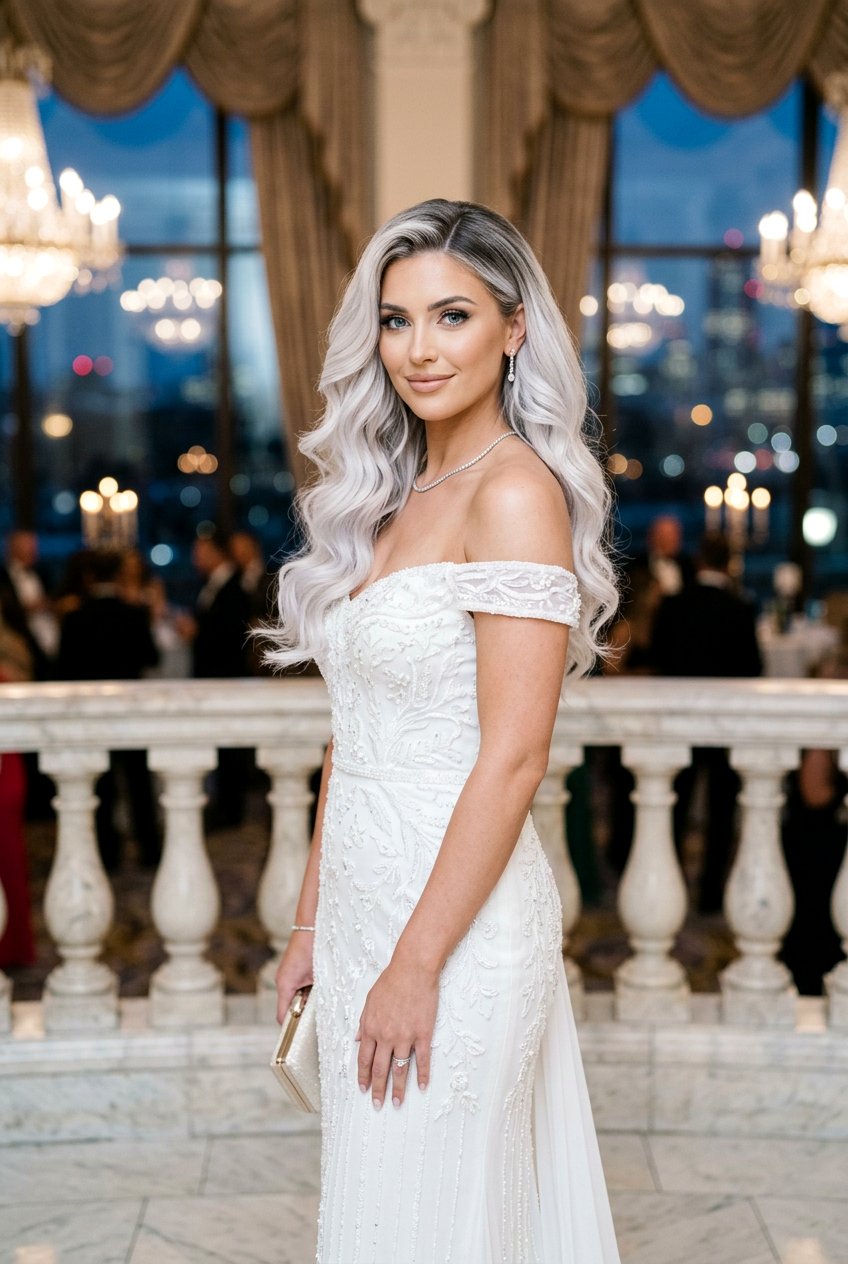 Arctic Blonde Melt - 20 natural silver streaks blend - 20 natural silver streaks blend