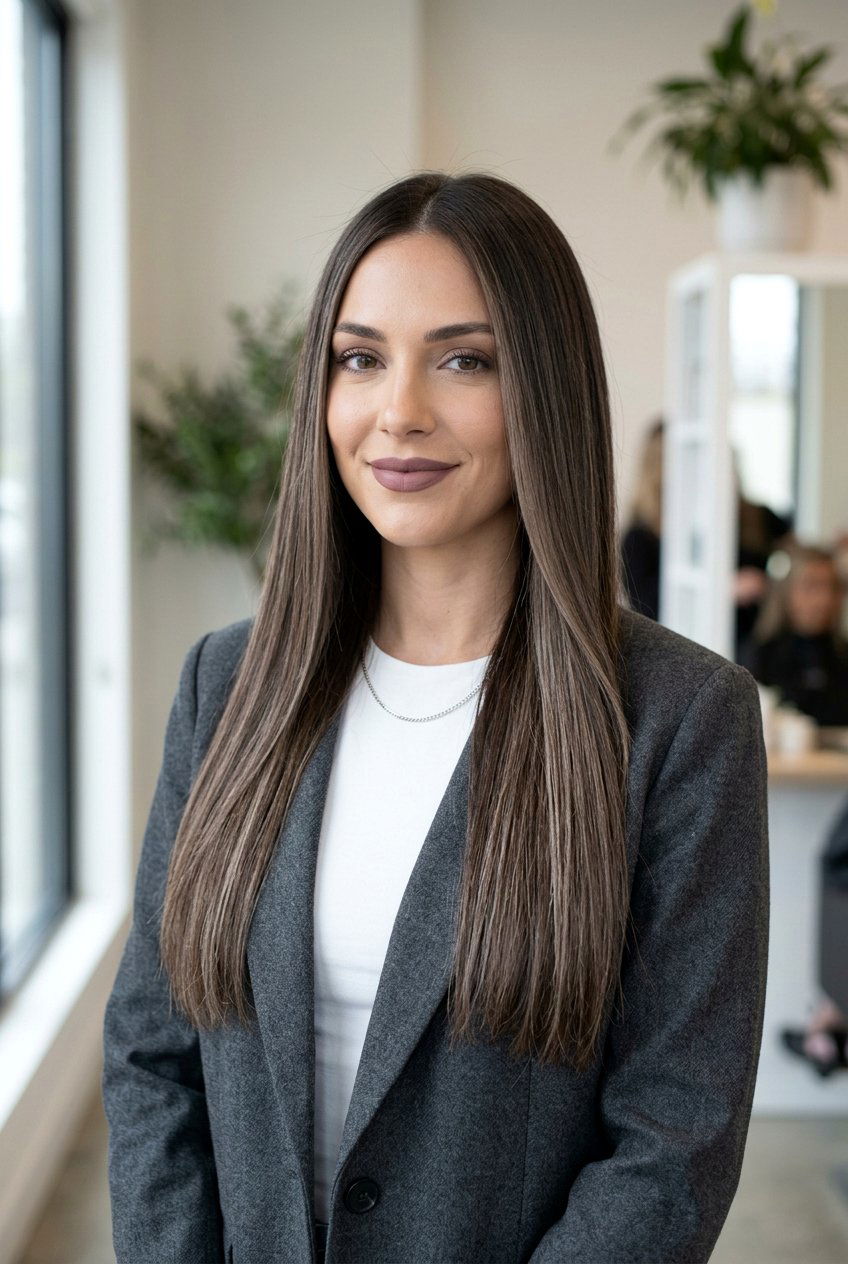 Ash Babylights On Brunette Hair - 20 soft babylights on brunette hair - 20 soft babylights on brunette hair