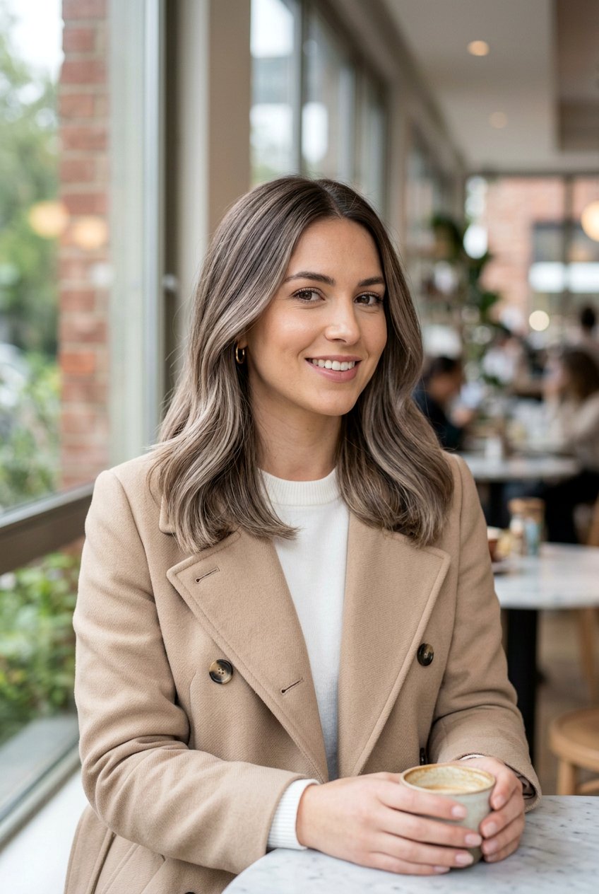 Ash Beige Brunette Balayage - 20 winter brunette balayage - 20 winter brunette balayage