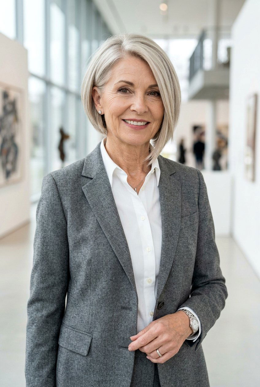 Ash Blonde Angled Bob Older Women - 20 blonde refresh for older women - 20 blonde refresh for older women