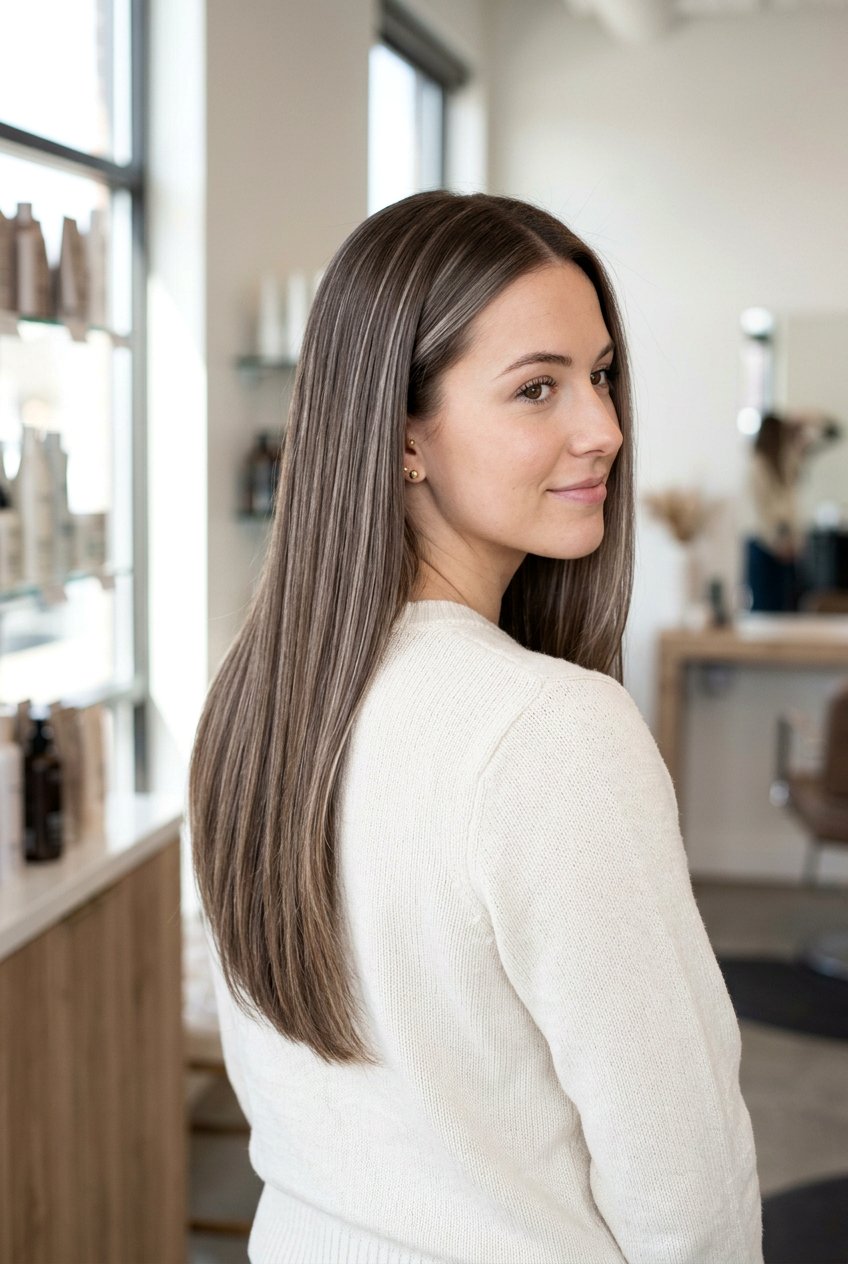 Ash Blonde Babylights On Brown Hair - 20 blended highlights on brown hair - 20 blended highlights on brown hair