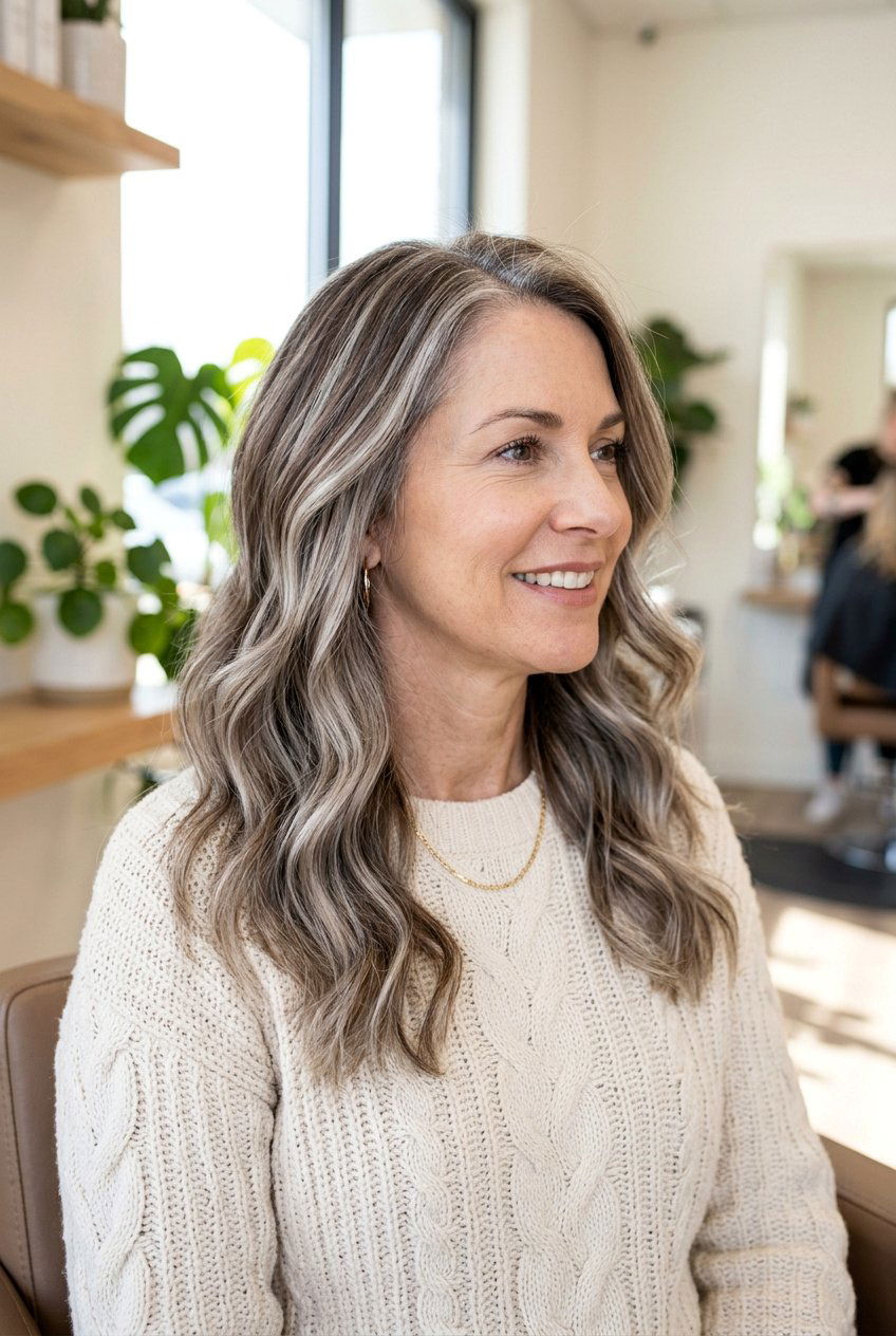 Ash Blonde Balayage Highlights For Gray Blending - 20 gray blending highlights for brunettes - 20 gray blending highlights for brunettes