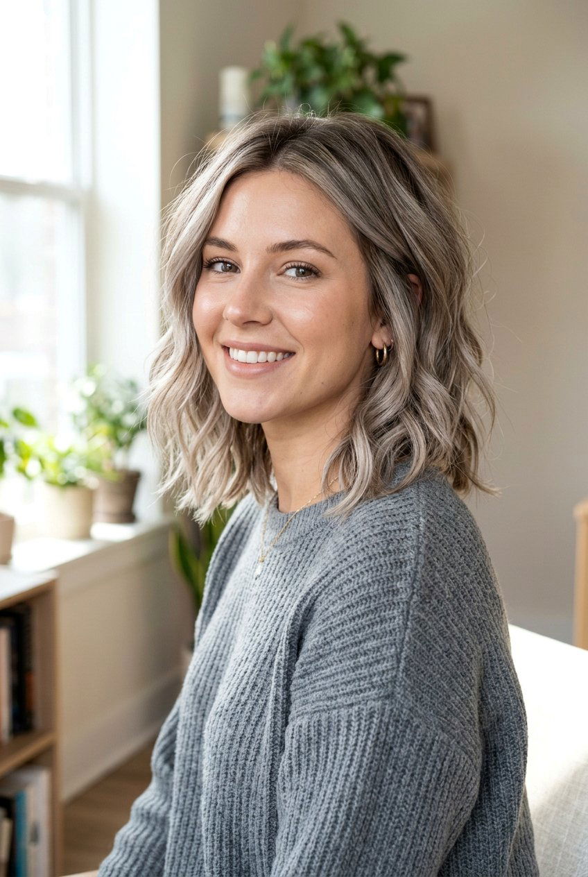 Ash Blonde Balayage Textured Shoulder Length Cut - 20 blonde balayage for shoulder length layers - 20 blonde balayage for shoulder length layers