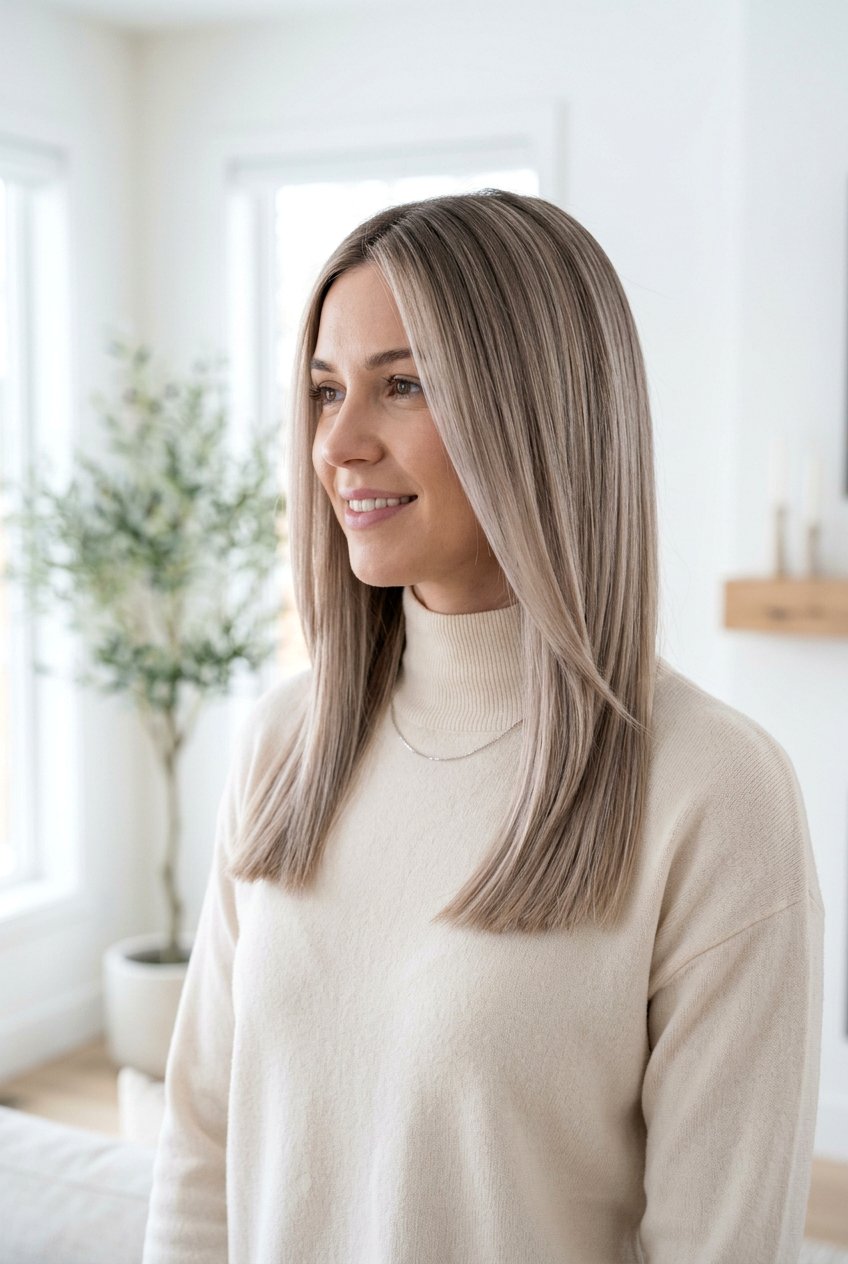 Ash Blonde Balayage on Medium Straight Hair - 20 balayage for medium length hair - 20 balayage for medium length hair