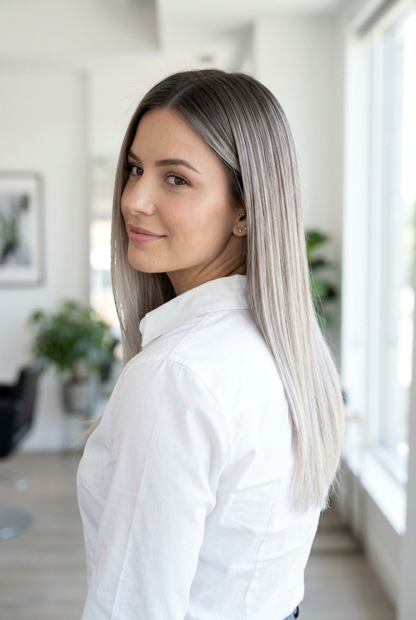 Ash Blonde Balayage with Shadow Root - 20 balayage with root shadow - 20 balayage with root shadow