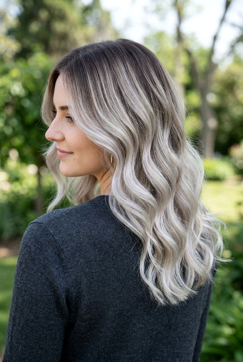 Ash Blonde Balayage with Shadow Root - 20 ash blonde balayage - 20 ash blonde balayage
