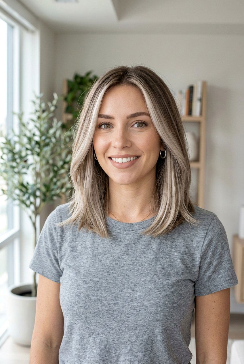 Ash Blonde Face Framing Balayage On Medium Length Hair - 20 face framing balayage ideas - 20 face framing balayage ideas