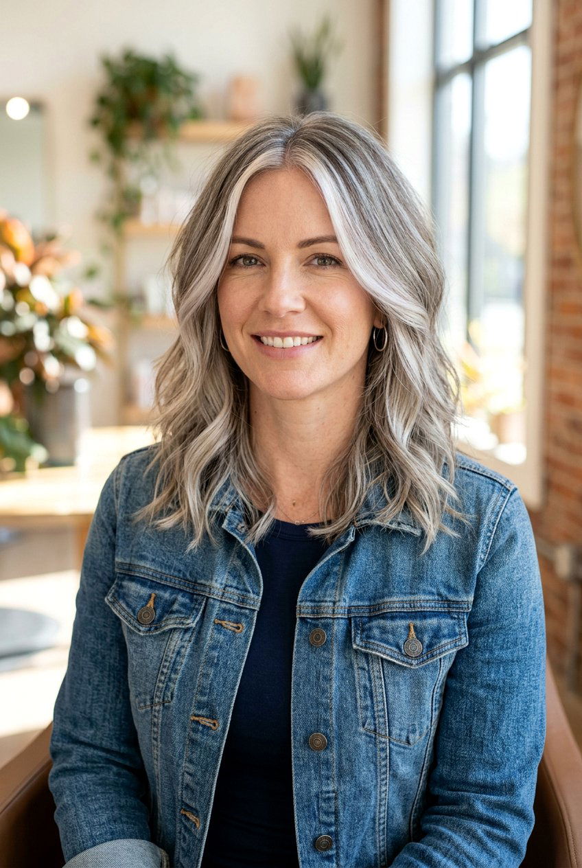 Ash Blonde Gray Blending - 20 balayage for women with naturally gray hair - 20 balayage for women with naturally gray hair