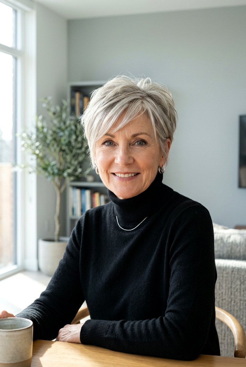 Ash Blonde Gray Pixie Cut - 20 blonde gray blend for mature women - 20 blonde gray blend for mature women