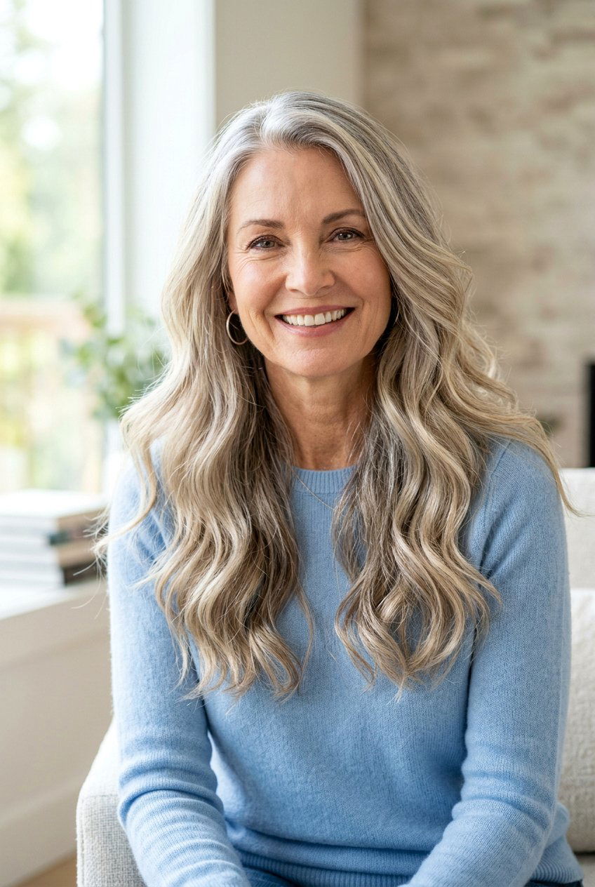 Ash Blonde Gray Transition - 20 natural gray transition with babylights - 20 natural gray transition with babylights