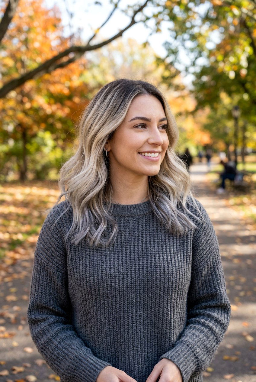 Ash Blonde Lob Balayage - 20 lob hair color ideas for blondes - 20 lob hair color ideas for blondes